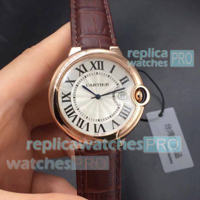 TW Factory Replica Cartier Ballon Bleu Rose Gold Case 42mm Swiss Quartz 